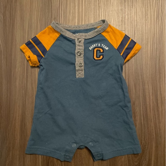 Carter's Blue and Orange Infant Romper size 3M - Picture 3 of 4